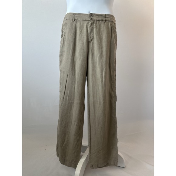 London Jeans Pants - Women's Sz: 8 London Jeans Marisa Fit 100% Linen Casual Straight Leg Pants (b64)